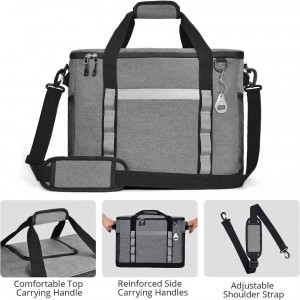 Custom Logo Foldable Soft Side Picnic Bag Large Capacity Portable Travel Cooler Bag Leakproof Waterproof Lunch Tote Bag