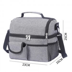 Large Capacity Insulated Lunch Box Picnic Bag Double Layer Waterproof Handbag Storage Outdoor Lunch Bag Shoulder Bag