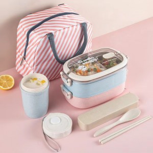 Hot Selling Portable Insulated Bento Sealed And Leak-Proof Kids Lunch Box Set With Bag