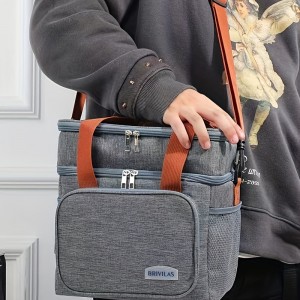 New Arrival Single And Double Layer Cooler Bags Custom Logo Insulated Lunch Bags Portable Bento Insulation Picnic Bag With Strap