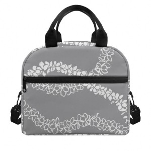 Women’s Insulation Lunch Bag Children’s Student Bento Pouch Portable Puakenikeni Lei Design Lunchbox Reusable Food Storage Bags