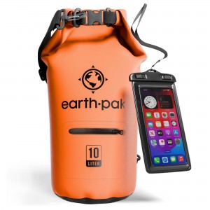 Custom Men’s Roll Top Waterproof Bag Cell Phone Bag With Zipper Pocket, Hiking Camping Waterproof Backpack