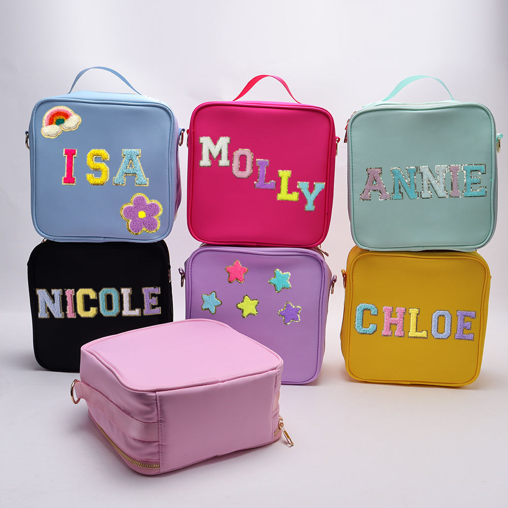 Candy Color Waterproof Nylon Back To School Girls Boys Duralble Women Lunch Prepar Travel Insulated Portable Picnic Cooler Bags