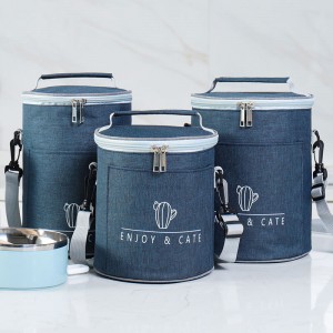 Customized Portable One-Shoulder Picnic Insulation Waterproof Outdoor Picnic Bag round Lunch Cold Storage Bag