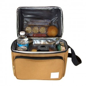 Deluxe Dual Compartment Insulated Lunch Cooler Bag,Double Color Lunch Bag With Removable Shoulder Strap