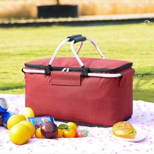 Wholesale Picnic Food Folding Insulated Cooler Camping Bag Lunch Basket Storage Insulated Picnic Basket