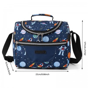 New Oxford Cloth Aluminum Foil Tote Lunch Bags Portable Cartoon Printing School Office Picnic Insulation Cooler Bags