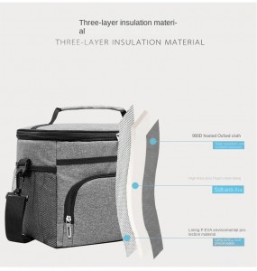 Custom Cooler Bag For Outdoor Camping Insulation Bento Picnic Tote Bag With Single Shoulder Strap Peva Oxford Portable Lunch Bag