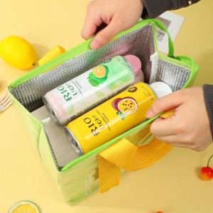 Custom Solid Color Pu Waterproof Thicken Cooler Lunch Bag With Custom
