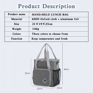 Large Capacity Portable Soft Cooler Bag Outdoor Thermal Insulation Aluminum Foil Bag Lunch Box For Cooperative Partner Family
