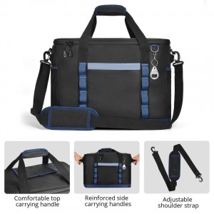 Custom Logo Foldable Soft Side Picnic Bag Large Capacity Portable Travel Cooler Bag Leakproof Waterproof Lunch Tote Bag
