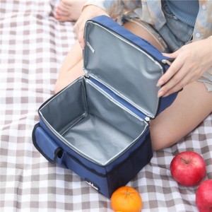 Large Capacity Insulated Lunch Box Picnic Bag Double Layer Waterproof Handbag Storage Outdoor Lunch Bag Shoulder Bag