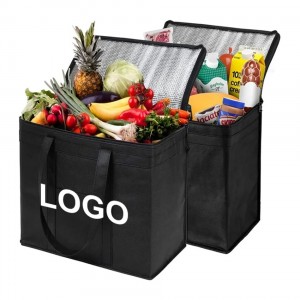 Large Capacity Foldable Oxford Insulated Lunch Bag Portable Container Picnic Bag Food Delivery Cooler Bag With Handle
