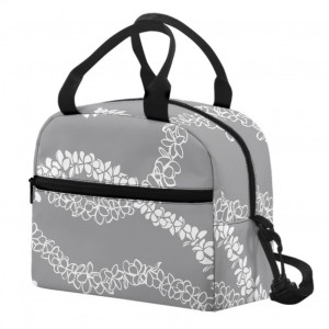 Women’s Insulation Lunch Bag Children’s Student Bento Pouch Portable Puakenikeni Lei Design Lunchbox Reusable Food Storage Bags
