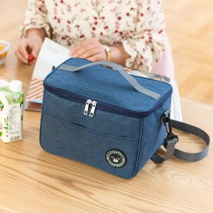 Custom Portable Lunch Bag Food Thermal Lunch Box Oxford Cloth Lunch Cooler Bag Insulated Picnic Bag With Shoulder Strap