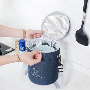 Customized Portable One-Shoulder Picnic Insulation Waterproof Outdoor Picnic Bag round Lunch Cold Storage Bag