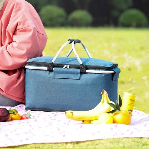 Wholesale Picnic Food Folding Insulated Cooler Camping Bag Lunch Basket Storage Insulated Picnic Basket