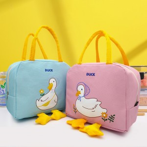 Cartoon Duck Design Grocery Shopping Collapsible Lunch Bag Picnic Insulated Large Lunch Tote Bag Causal Cooler Bag For Outdoor