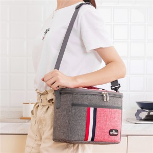 Oxford Cloth Aluminum Foil Thermal Insulated Lunch Bag With Shoulder Strap Portable Picnic Cooler Bags For Office Beach