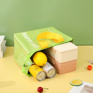 Custom Solid Color Pu Waterproof Thicken Cooler Lunch Bag With Custom