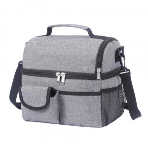 Large Capacity Insulated Lunch Box Picnic Bag Double Layer Waterproof Handbag Storage Outdoor Lunch Bag Shoulder Bag