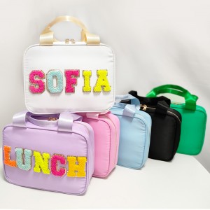 Sun Clover Factory Outlet Picnic Lunch Bag Folding 26 Alphabet Patch Easy Wash Insulated Cooler Bags Meal Lunch Bags For Kid