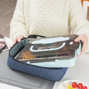 Large Capacity Cooler Picnic Bag Portable Meal Bag Student Outdoor Travel Insulated Cooler Bag Work Picnic Hiking School