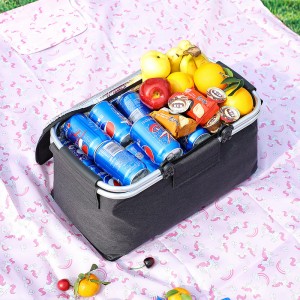 Wholesale Picnic Food Folding Insulated Cooler Camping Bag Lunch Basket Storage Insulated Picnic Basket
