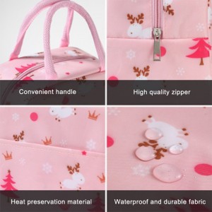 Portable Nylon Insulated Lunch Bag For Women Kids Cooler Thermal Bag Lunch Box Ice Pack Tote Food Picnic Lunch Bags For Work