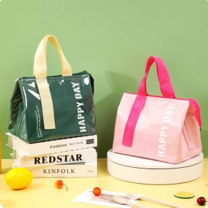 Custom Solid Color Pu Waterproof Thicken Cooler Lunch Bag With Custom