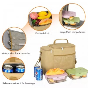 Reusable Lunch Box Outdoor Thermal Food Storage Bag Insulated Polyester Cooler Bags Camping Beach Cooler Picnic Bag
