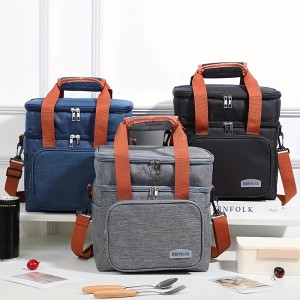 New Arrival Single And Double Layer Cooler Bags Custom Logo Insulated Lunch Bags Portable Bento Insulation Picnic Bag With Strap