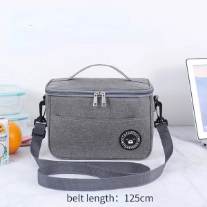 Custom Portable Lunch Bag Food Thermal Lunch Box Oxford Cloth Lunch Cooler Bag Insulated Picnic Bag With Shoulder Strap