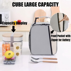 Reusable Lunch Tote Lunch Box,Large Capacity Lunch Tote Bags With Front Pocket For Work Office Picnic Or Travel