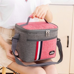 Oxford Cloth Aluminum Foil Thermal Insulated Lunch Bag With Shoulder Strap Portable Picnic Cooler Bags For Office Beach