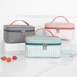 Custom Logo Printing Polyester Cooler Bag 3 Piece Set Outdoor Panic Candy Color Gary Aluminium Foil Lunch Box Bag