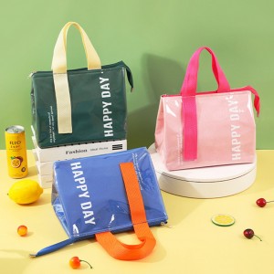 Custom Solid Color Pu Waterproof Thicken Cooler Lunch Bag With Custom