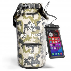 Custom Men’s Roll Top Waterproof Bag Cell Phone Bag With Zipper Pocket, Hiking Camping Waterproof Backpack