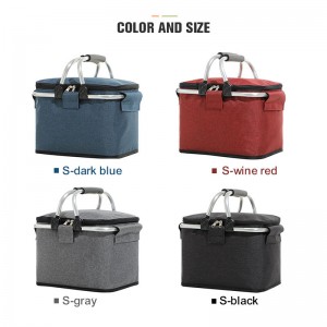 Wholesale Picnic Food Folding Insulated Cooler Camping Bag Lunch Basket Storage Insulated Picnic Basket