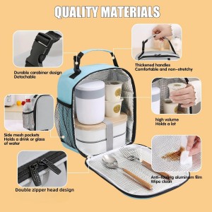 Reusable Lunch Tote Lunch Box,Large Capacity Lunch Tote Bags With Front Pocket For Work Office Picnic Or Travel