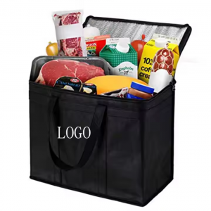Large Capacity Foldable Oxford Insulated Lunch Bag Portable Container Picnic Bag Food Delivery Cooler Bag With Handle