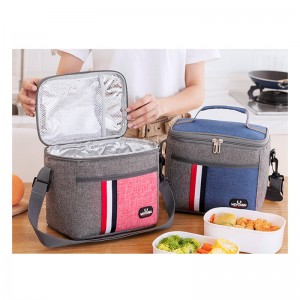 Oxford Cloth Aluminum Foil Thermal Insulated Lunch Bag With Shoulder Strap Portable Picnic Cooler Bags For Office Beach