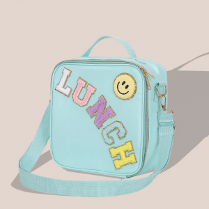Insulated Custom Logo Nylon Lunch Bag Tote Customized Letter Patches Waterproof Portable Outdoor Picnic Cooler Box Crossbody Bag