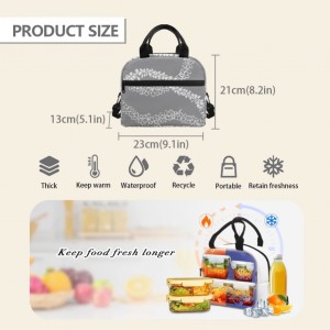 Women’s Insulation Lunch Bag Children’s Student Bento Pouch Portable Puakenikeni Lei Design Lunchbox Reusable Food Storage Bags