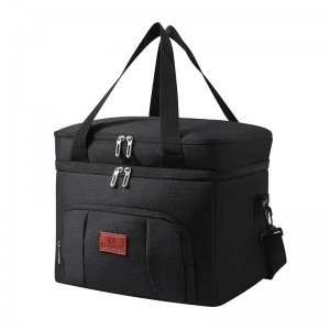 Fashion Large Capacity Double Layer Lunch Bags For Women Men Oxford Cloth Insulated Cooler Bags With Shoulder Strap Picnic Bags