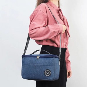 Custom Portable Lunch Bag Food Thermal Lunch Box Oxford Cloth Lunch Cooler Bag Insulated Picnic Bag With Shoulder Strap