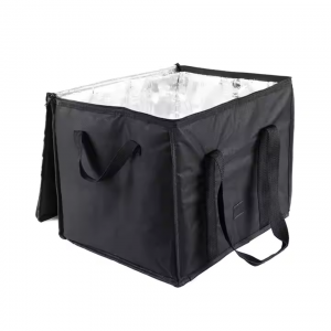 Large Capacity Foldable Oxford Insulated Lunch Bag Portable Container Picnic Bag Food Delivery Cooler Bag With Handle