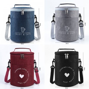Customized Portable One-Shoulder Picnic Insulation Waterproof Outdoor Picnic Bag round Lunch Cold Storage Bag