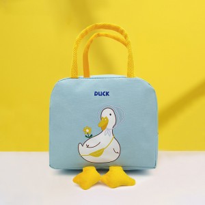 Cartoon Duck Design Grocery Shopping Collapsible Lunch Bag Picnic Insulated Large Lunch Tote Bag Causal Cooler Bag For Outdoor