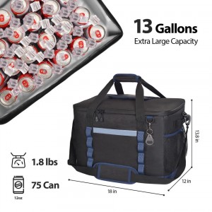 Custom Logo Foldable Soft Side Picnic Bag Large Capacity Portable Travel Cooler Bag Leakproof Waterproof Lunch Tote Bag